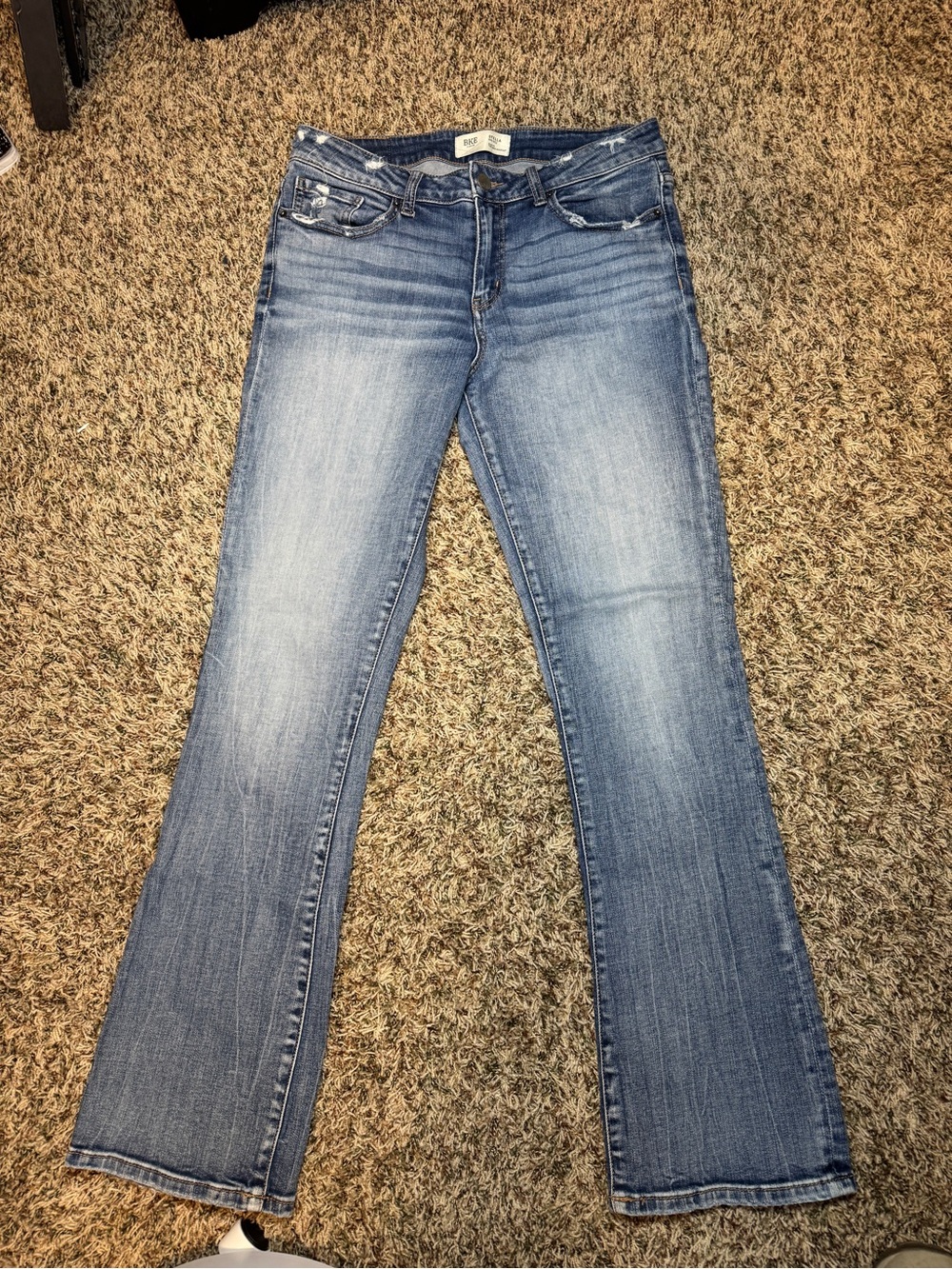 BKE Women’s Stella Slim Boot Cut Jeans in Medium Blue Wash 30/ 31 1/2 - Picture 2 of 5